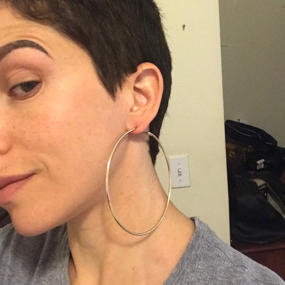 Large Gold Tone Hoop Earrings